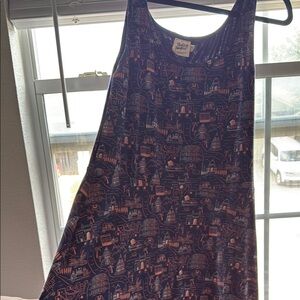 Mata Traders Navy and Orange Patterned Dress